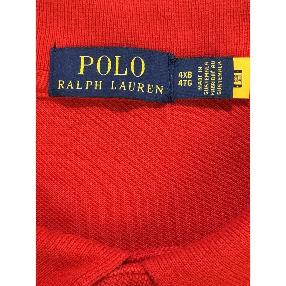 POLO  Ralph Lauren Shirt‎ Men Red 4XB TG Short Sleeve Blue Pony
